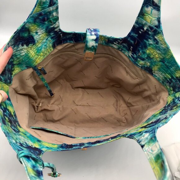 Brahmin Hydro Melbourne Croc Embossed Leather Carla Tote Bag - Picture 12 of 12